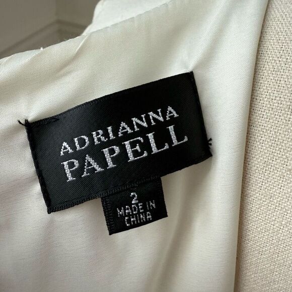 NWT Adriana Papell Ivory Semi Ruffle Sheath Dress $138 2 - Picture 5 of 7